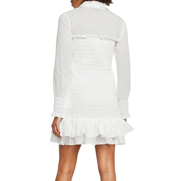 Veronica Beard Kelsey Ruffles Smocked White Dress - Picture 3 of 3